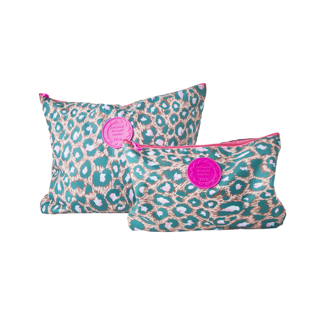 Set of 2 Holiday Packing Pouches Leopard Print By Rice DK